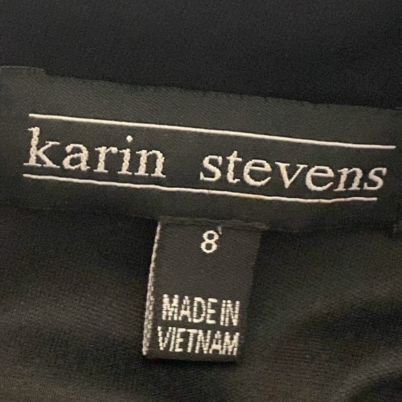 Karin Stevens Party Cocktail Sleeveless Black Gold Dress size 8 - Picture 7 of 11